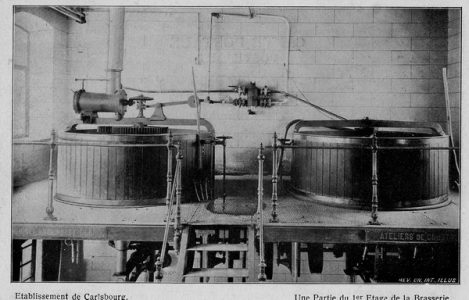 Cuves de brassage de l'ancienne école de Carlsbourg dans les années 1920